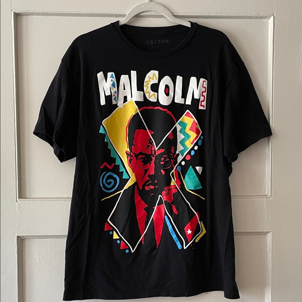 Malcolm X Black Graphic Tee by Reason